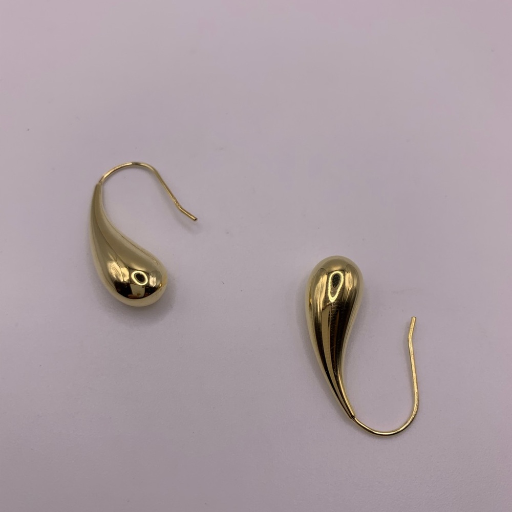 New PAJ 925 Sterling Silver gold plated water drops earrings - Picture 4 of 6